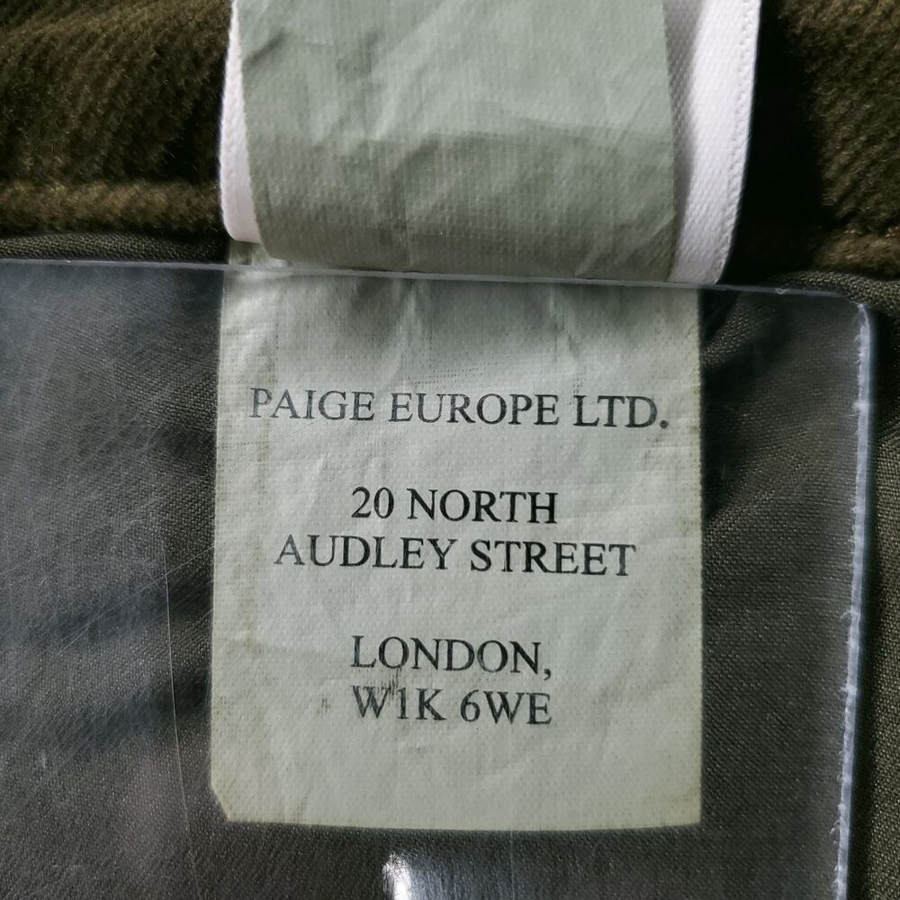 Paige Genevieve Flare Corduroy Pants Stretch Women 30 Dk Brushed Olive 70s Boho - Picture 15 of 15